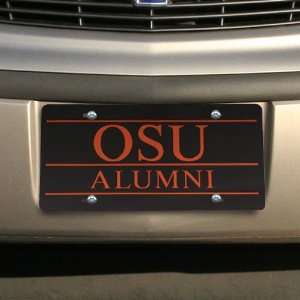  Oklahoma State Cowboys Black Mirrored Alumni License Plate 