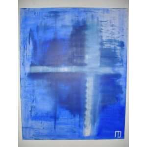   Christian Davet   31 Inches x 39 Inches   square blue