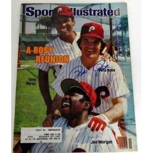  Pete Rose Signed Phillies Sports Illustrated Magazine w 