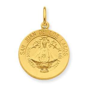   Silver & 24k Gold   Plated San Juan De Los Lagos Medal Jewelry