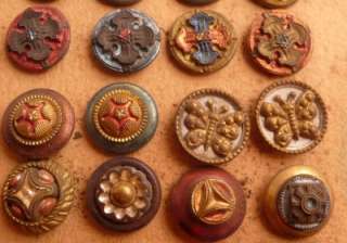   extremely rare original victorian button card 260 metal (s2100)  