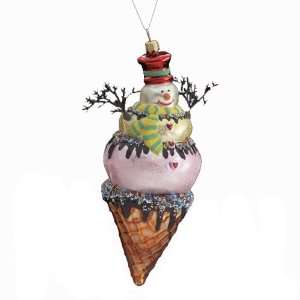  Kurt Adler 7.48 Inch Polonaise Ice Cream Snowman Ornament 