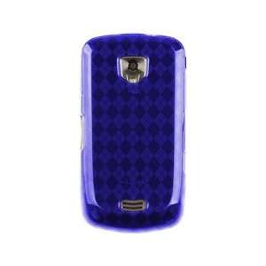  TPU Flexible Plastic Phone Cover Case Blue Checkers For Samsung 