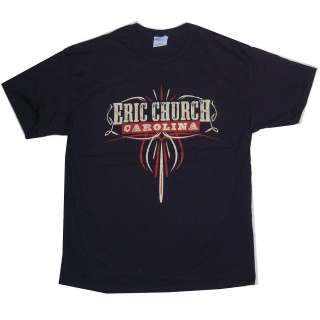 ERIC CHURCH CAROLINA TRIBAL IMAGE LOGO BLACK T SHIRT NEW LICENSED ALL 