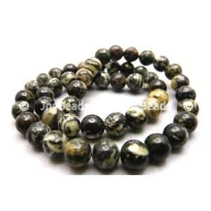  Black Zebra Agate 4mm Round Beads 16 Arts, Crafts 