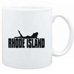    Mug White  SILHOUETTE Rhode Island  Usa States