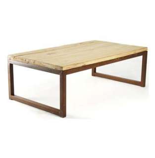Modern Rustic Reclaimed Elm Wood Rectangle Coffee Table  