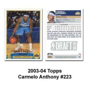  Topps Denver Nuggets Carmelo Anthony 2003 04 Draft Pick 
