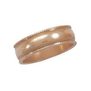  Copper Ring Wedding Band Milgrain Edge Size 10 Jewelry