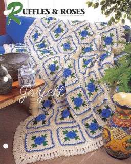 Ruffles & Roses Afghan, Annies no sew crochet pattern  