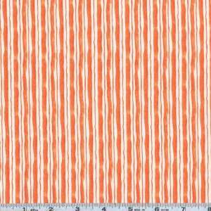   Beach Party Wavy Stripe Orange Fabric By The Yard Arts, Crafts