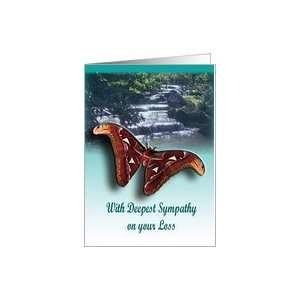 With Deepest Sympathy on your Loss   Butterfly and waterfall Card