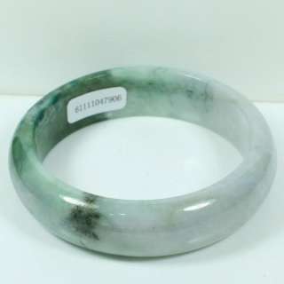 Round 2 Color Green 59mm Certified White Bangle 100% Natural A Jadeite 