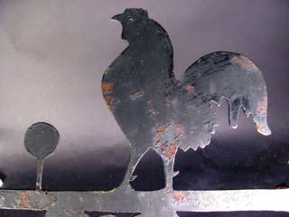Antique Hand Made Wrought Iron Rooster Homemade Weathervane  