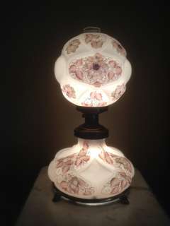   Hand Painted Antique Cambridge GWTW Lamp Quilted Shade  