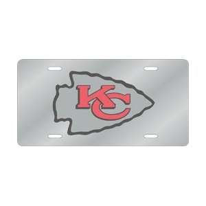   Kansas City Chiefs Silver Laser Cut License Plate