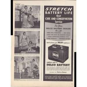 Delco Battery Stretch Battery Life War Effort 1942 Original Vintage 