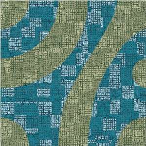  Joy Carpets 908 Totally Tiles Olive Green and Teal Cocoon Rug 