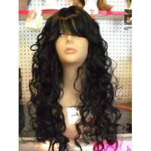    Issy Wig, Gorgeous Long, Wavy Off Black Wig with Bangs Beauty