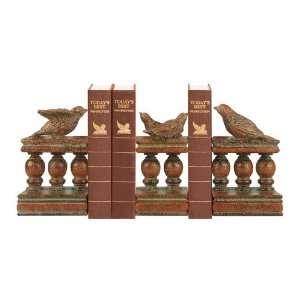   93 8390 Set of 3 Bird And Bannister Bookends