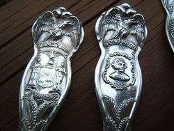Vintage Rogers US State Souvenir Spoons   2 Different Eagle handle 