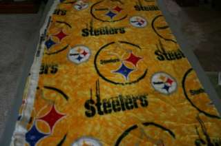 Pittsburgh Steelers yellow lg print Polar Fleece fabric material 