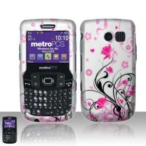  Pink Flower Black Vine Rubber Texture Samsung R360 