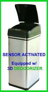iTouchless Deodorizer Touch Free Sensor 13 Gallon Stainless Steel 