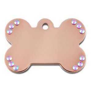   Gold Aurora Crystal Bone Personalized Engraved Pet ID Tag Kitchen