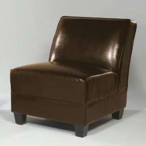   Canyon Armless Leather Club Chair in Brown LC29