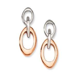 Chisel Stainless Steel Rose Gold Plated Polished Oval Post 
