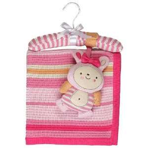  Living Textiles Baby   Cotton Knitted Blanket & Toy   Regular Size 