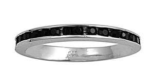 Black CZ Eternity Ring Sterling Silver Sizes 4 10  