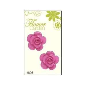  Blumenthal Button Flower Garden Rose Shiny Pink 2pc (3 