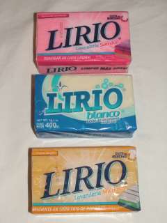 bars LIRIO laundry soap, 14.1oz each, Pink, White, and yellow 