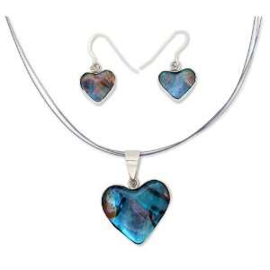  Dichroic art glass jewelry, Heart of Blue Jewelry