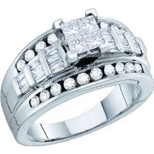   White Gold 1 Ct Diamond Princess Cut Ring Rodeo Jewels Co Jewelry