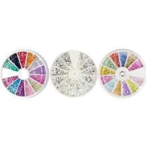   12 different shapes, 1000 1.5mm rhinestone with 12 different colours
