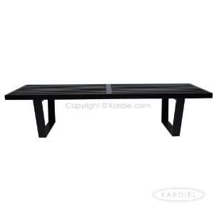  George Nelson Style Bench 6, Solid Wood Black Patio, Lawn 