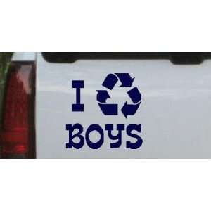 Navy 6in X 6in    I Recycle Boys Funny Car Window Wall Laptop Decal 