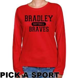  Bradley Braves Ladies Custom Sport Long Sleeve Classic Fit T 