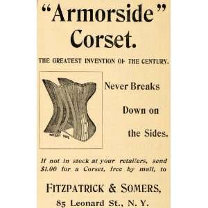  1895 Ad Armorside Corset Fitzpatrick & Somers Fashion 