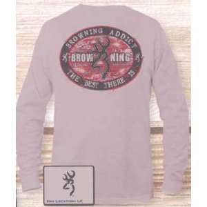  Browning Long Sleeve Tee Browning Trademark Gray SM 