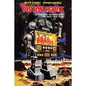  Battery Operated Piston Robot 28x42 Giclee on Canvas