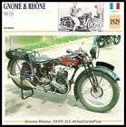 Motorcycle Card 1929 Gnome Rhone 500 D3 single 3 speed