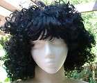 wild sassy curly black wig wbangs 60s style diana ross