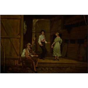  Dancing on the Barn Floor by William Sidney Mount, 17 x 