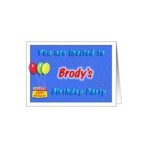  Brodys Birthday, Invitation to the Party Card Toys 