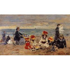   on the Beach at Trouville 1, By Boudin Eugène 
