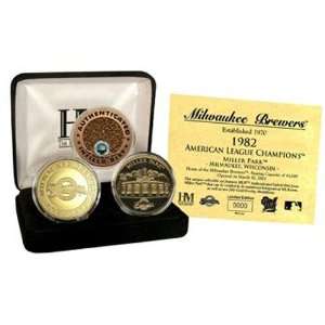 Highland Mint Milwaukee Brewers 24Kt Gold And Infield Dirt 3 Coin Set